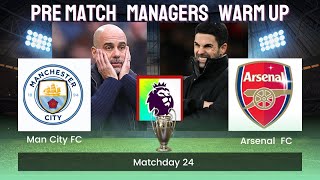 Showdown between Mikel Arteta \u0026 Pep Guardiola / pre Match Managers interviews Arsenal vs Man City!