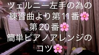 繁田真紀ピアノ教室🌸花は咲く🌸ツェルニー左手の為の練習曲より第11番　第20番🌸簡単ピアノアレンジのコツ🌸