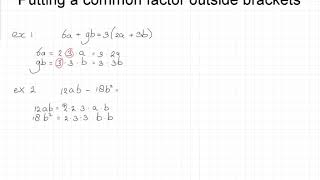 putting a common factor outside brackets