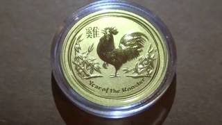 2017 Gold ROOSTER 1/10 oz (Perth Mint: Lunar Series 2)