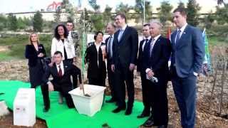 Serbian Prime Minister Plants a Tree in the Grove of Nations