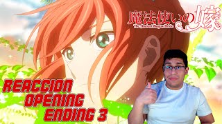 ¡ESTA MUY LINDO! MAHOUTSUKAI NO YOME OPENING Y ENDING 3 REACCION