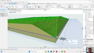 archicad terreno, curvas y calle