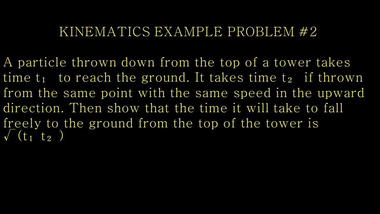 Kinematics Example 2 Youtube