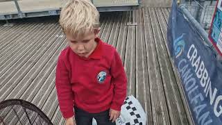 Master Crab Fisherman Vinnie hauling another monster in at Saundersfoot Harbour June 2024