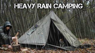 Heavy Rain Camping in the Forest