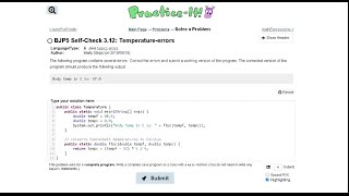 Java Practice It || 3.12 Temperature-errors || method basics, debugging
