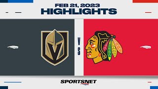 NHL Highlights | Golden Knights vs. Blackhawks - February 21, 2023