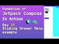 jetpack compose sliding menu | jetpack compose modal drawer example | android compose drawer | day15