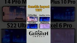 14 Pro Max vs OnePlus 10 Pro vs S22 Ultra vs Pixel 6 Pro Genshin impact TEST #Shorts #genshinimpact