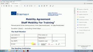 #Erasmus+ Volet Mobilité - Mobility Agreement Staff Mobility for Training