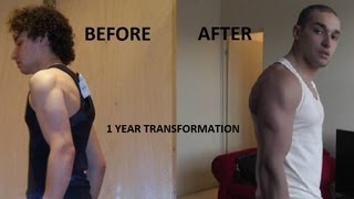 1 YEAR NATURAL BODY TRANSFORMATION BEFORE & AFTER FROM SKINNY TO MUSCULAR