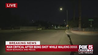 LVMPD: Man shot while walking dogs in east Las Vegas Valley