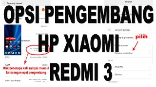 Mempercepat HP Xiaomi Redmi 3 (OPSI PENGEMBANG)