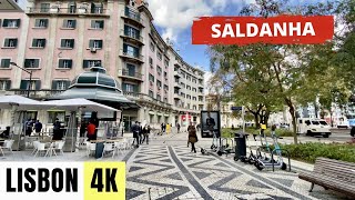 LISBON, PORTUGAL 🇵🇹 [4K] Saldanha Neighbourhood — Walking Tour