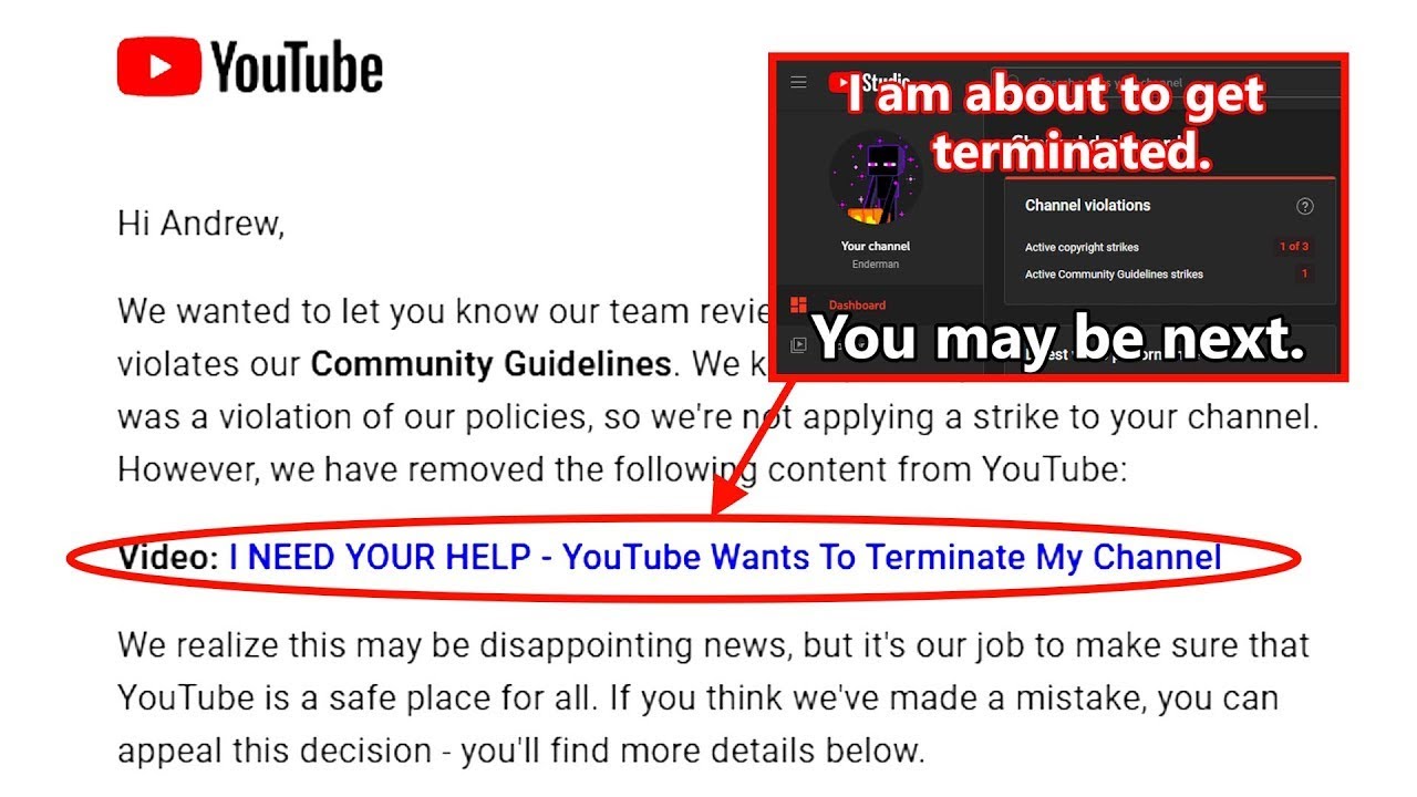 [Endermanch/Andrew Reupload] YouTube Removed My Video Asking For Help ...