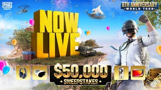 PUBG MOBILE: 6th Anniversary World Tour — $50,000 Sweepstakes!