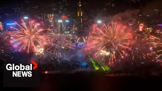 New Year's 2024: Hong Kong shows off biggest fireworks display to date