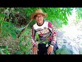 solo camping eating and cooking wild coconut with sardines. relaxing river sounds