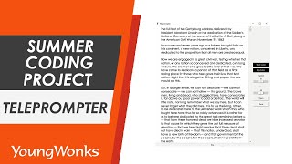 Coding Summer Project: Simple Teleprompter