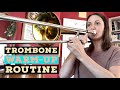 TROMBONE WARM-UP ROUTINE // PLAY-ALONG // Long Tones, Range Extension, Articulations and Flexibility