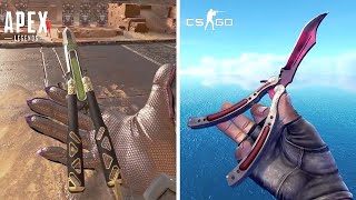 Butterfly Knife Animation in 5 Different games 🦋