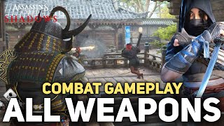 Naoe \u0026 Yasuke Weapons \u0026 Combat Gameplay - Assassins Creed Shadows