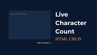 Live Count Character Tutorial | HTML CSS JS