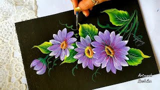 Bright and Beautiful Flower Painting | Flower Painting | One Stroke Painting | Acrylic Painting