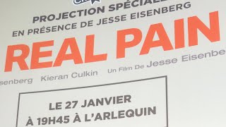 Jesse Eisenberg In Paris cinema talking about the Real Pain before premiere seanse 27 January 2025