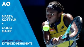 Marta Kostyuk v Coco Gauff Extended Highlights | Australian Open 2024 Quarterfinal