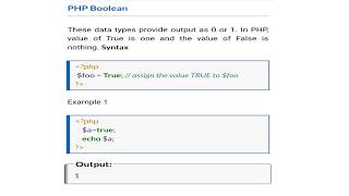 "PHP Data types Booleans" learn PHP TUTORIAL PART 9