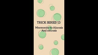 #Trickseries13 Mnemonics to chlorosis and necrosis