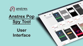 Anstrex Pop Ads Spy Tool Tutorial - User Interface