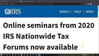Online seminars from 2020 IRS Nationwide Tax Forums now available