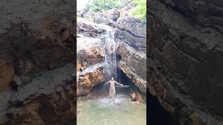 Nazar mata temple gufa near pavagadh halol on hathni mata waterfall road #moonsoon #barish #shorts