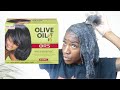 QUICK TUTORIAL - How to SAFELY DIY RELAXER AT HOME | ORS OlIVE OIL | TEXTURIZER ON 4c HAIR