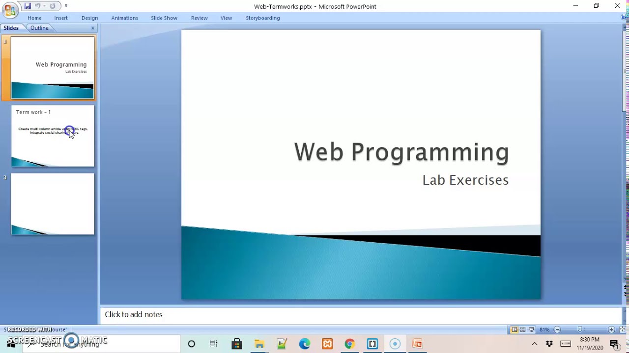 Web Programming Lab Exercises Termwork 1 Youtube
