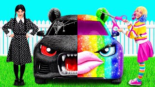 Rainbow Car vs Black Car Challenge | Funny Situations and Fails by PaRaRa Challenge