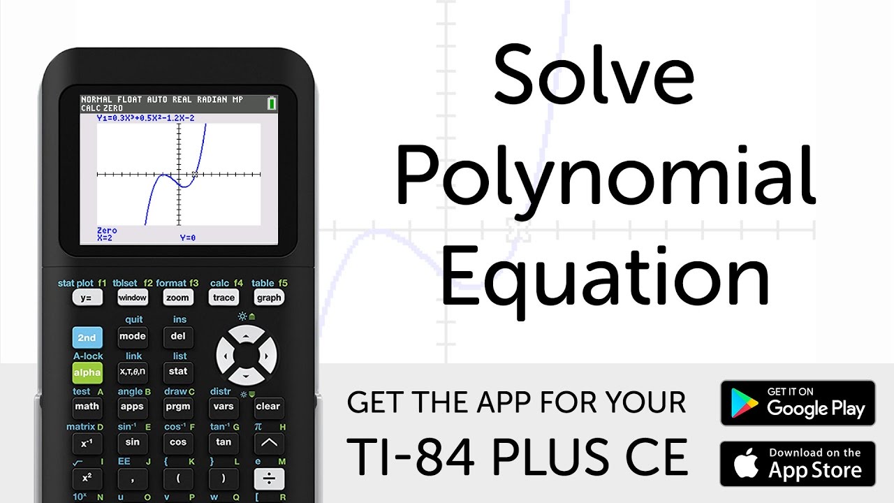 Solve Polynomial Equation - Manual For TI-84 Plus CE Graphing ...