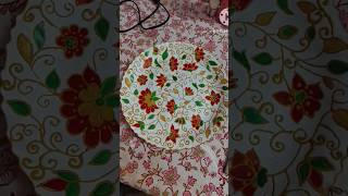 Beautiful panting on plate, meenakari art #shorts #diy #painting #trending #craft