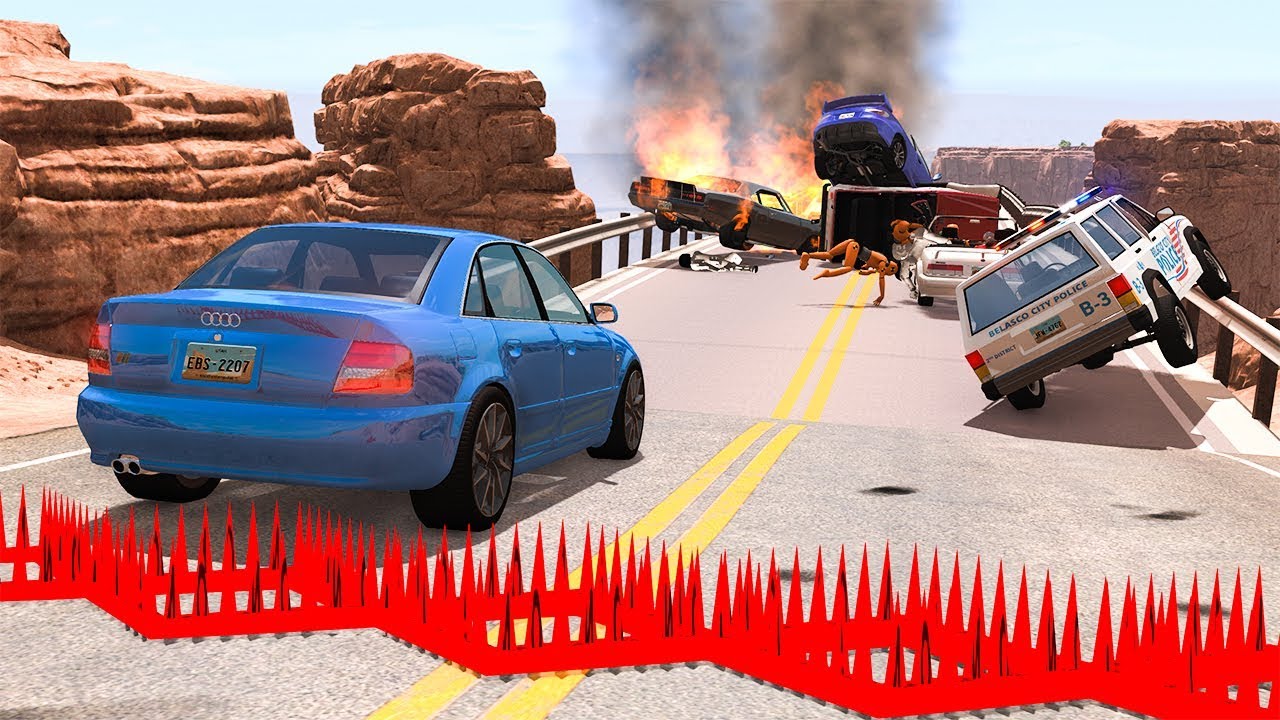 Collapsing Bridge Pileup Car Crashes #12 - BeamNG DRIVE | SmashChan ...