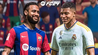 EA Sports FC 24 - Barcelona vs Real Madrid Ft. Mbappe, vs Neymar | La liga 23/24 | PS5™ [4K60]