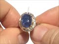 large 14k tanzanite cabochon diamond ring no reserve