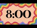 8 Minute Fun Groovy Rainbow Timer (Piano Alarm at End)