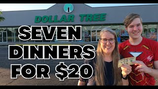 Dollar Tree Grocery Challenge//7 Family Dinners for $20