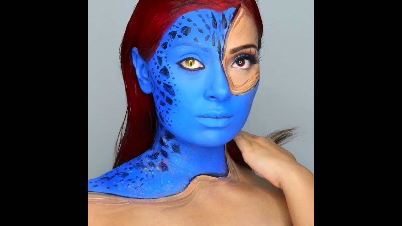 Halloween Makeup Tutorial Mystique Pulled Skin Youtube