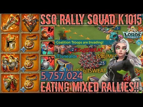 lords mobile: TRAMPA MÍTICA DE RALLY VS SSQ RALLY SQUAD ¡1900% ENTRANTE! ¡TRAMPA DEL EMPERADOR T3 CONTRA K611! SALVAJE