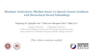 [SIGGRAPH Asia 2022] Rhythmic Gesticulator: Rhythm-Aware Co-Speech Gesture Synthesis