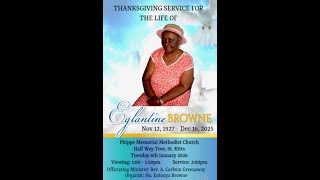 Thanksgiving Service of the life of Eglantine Browne